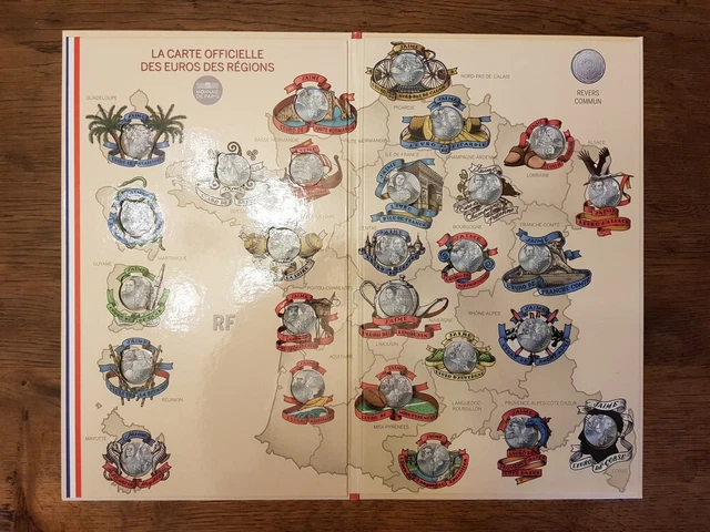 COFFRET CLASSEUR ALBUM, Collector Monnaie de Paris euros des régions