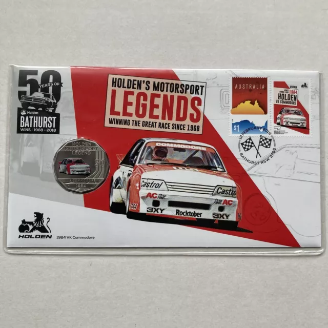 2019 Holden's Motorsport Legends 1984 VK Commodore PNC w/ Coloured 2018 50c Coin