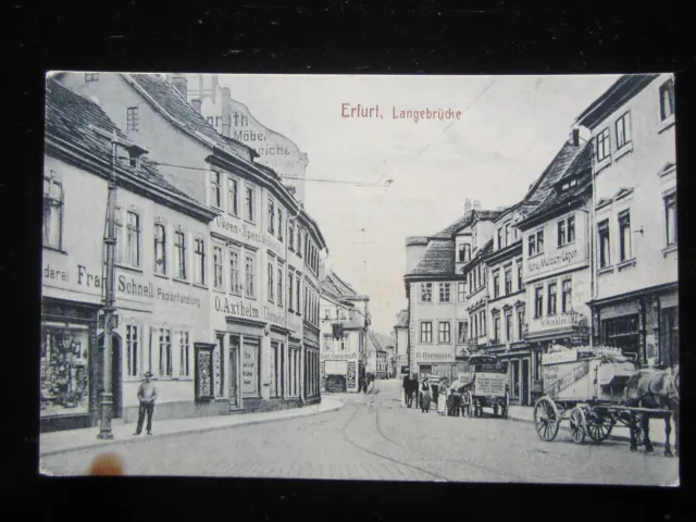 alte orig. AK  Erfurt ca. 1910 Langebrücke
