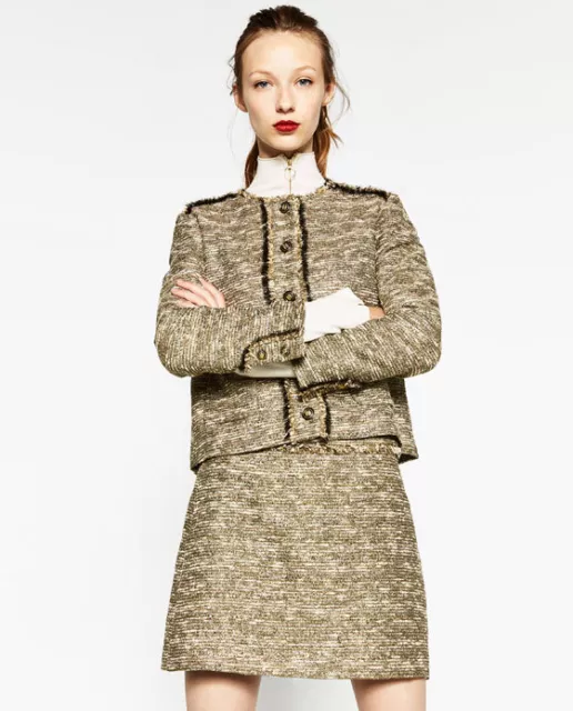 Jupe a frange zara best sale