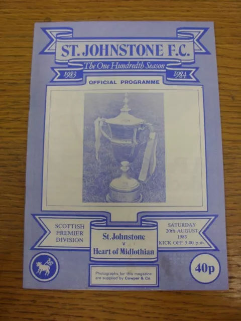 20/08/1983 St Johnstone v Heart Of Midlothian  (slight marked). Any faults with