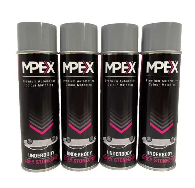 4 x Mpex Grey Stone Chip Anti Gravel Aerosol Spray Paint Oversprayable 500ml