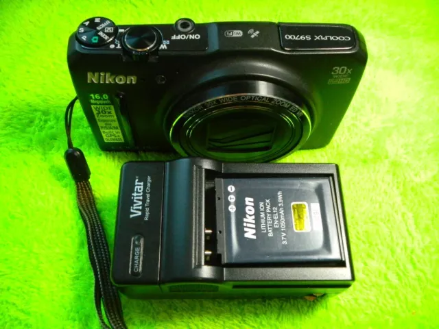 Nikon COOLPIX S9700 Black Digital Camera 16MP 30x Optical Zoom