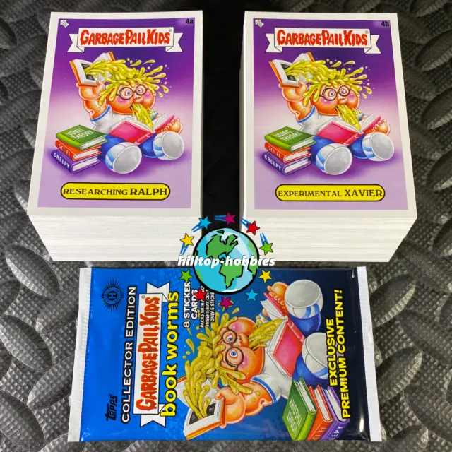 2022 Series 1 Garbage Pail Kids Book Worms 200-Card Complete Base Set +Wrapper!