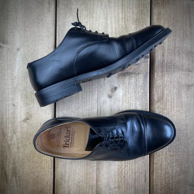 Herren Tricker's Derby Schuhe UK8,5 EU42,5 schwarz HERGESTELLT IN ENGLAND