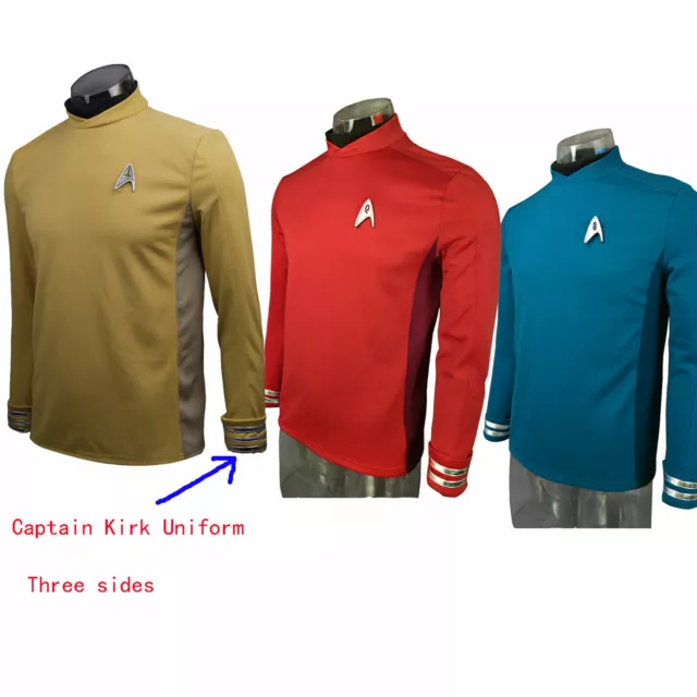 Cosplay ST Beyond Kirk Gold Uniform Spock Blau Scotty Red Top Kostüme Pin