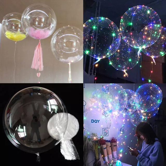 LED Lights Balloon Bubble Helium Balloons Wedding Party Decoration Xmas 18"-36"