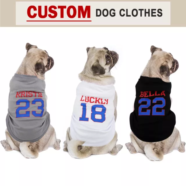 Cotton Custom Pet Cat Dog T-shirt Summer Puppy Vest Apparel Personalized Name