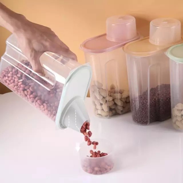 Plastic Cereal Dispenser Kitchen Storage Box Rice Container Storage Jars -xd 3