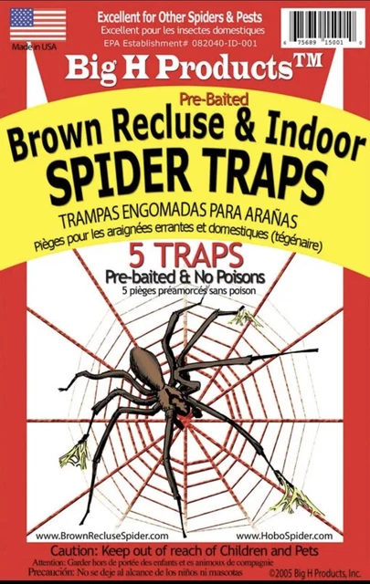 Big H Products Brown Recluse and Indoor Spider Traps 5-Pack