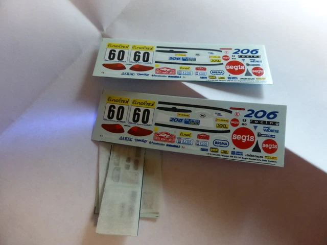 1:43 DECALS FOR Peugeot 206 Kit Car Segis Rally Montecarlo 2002 Caldani ...