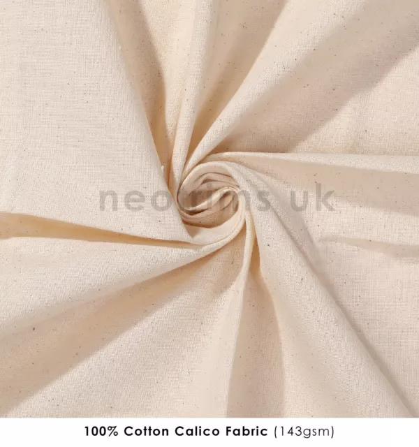 100% Cotton Calico Embroidery Fabric Medium,Natural Eco Seeded,145gsm 60" Wide