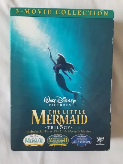 Disney THE LITTLE MERMAID Trilogy 3 Movie 4 Disc DVD Box Gift Set 2008 Release 2
