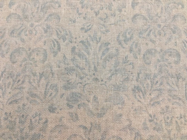 Vintage Linen Petite Damask  Blue 140cm/54" Curtain/Craft Fabric
