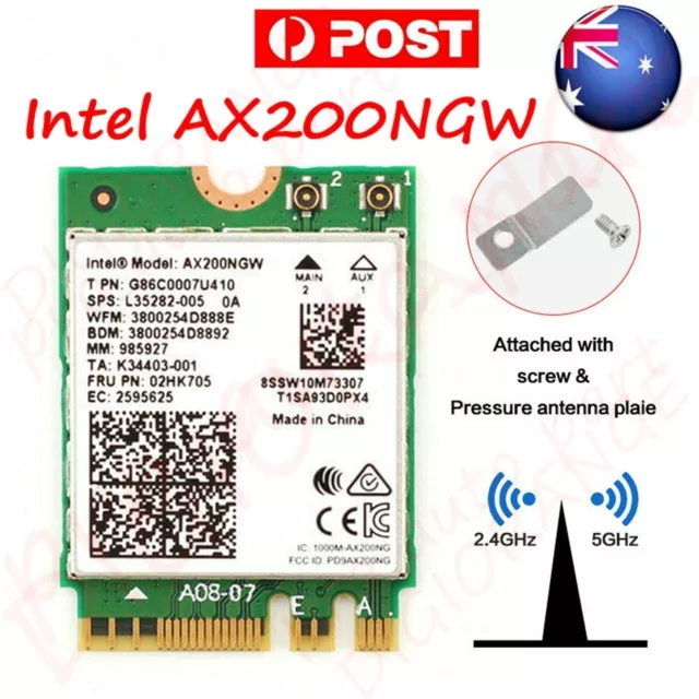 AU Intel Wi-Fi 6 AX200 Network Card 802.11AX MU-MIMO 80+80MHz/160MHz Bluetooth 5