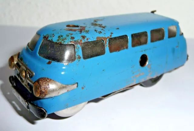 Schuco Patent Varianto-Bus 3044 blau - MADE IN  WESTERN GERMANY Blechspielzeug