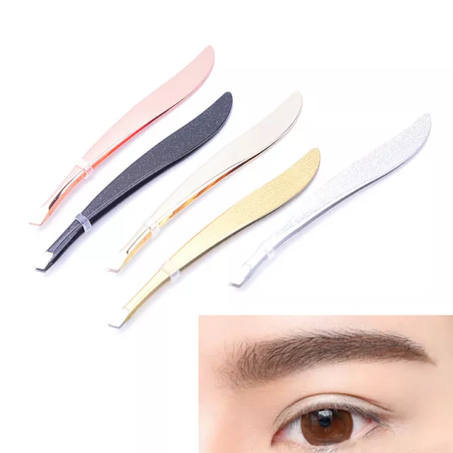 professional stainless steel tweezer eyebrow face nose hair clip remove tooH'EL