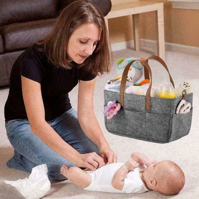1*Baby Diaper Caddy Nursery Felt Storage Infant Wipes Bag F Nappy CS J2Q7 4