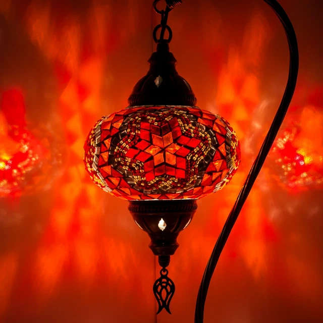Lampada Turca da Tavolo Mosaico di Vetro per Comodino Vintage da Decorare