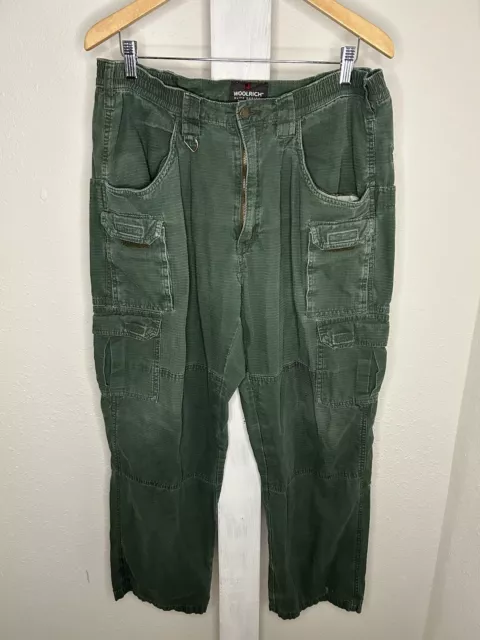 Woolrich Elite Series Tactical Pants Mens Size 36x32 Green Cargo Utility Hunting