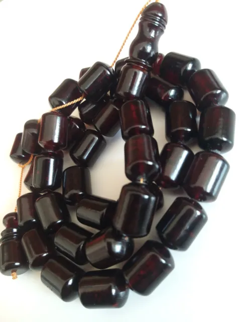 🍒Natural Baltic Amber Islamic Prayer Beads Misbaha Tasbih Rosary 84g Pressed🍒