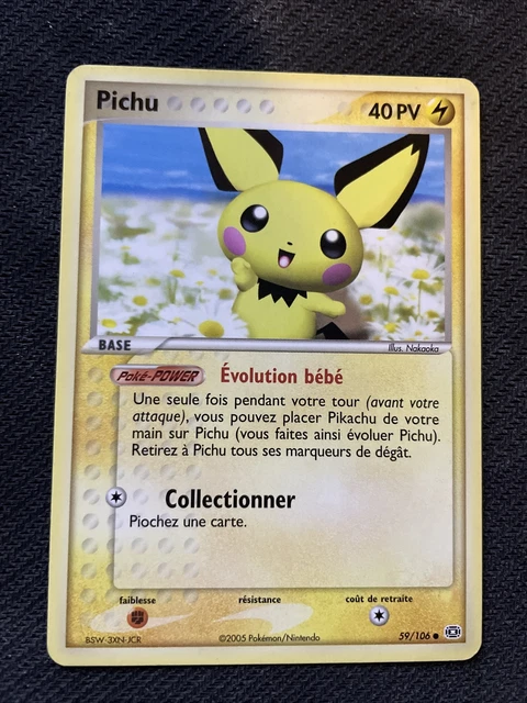 Pichu Commune - Pokemon 59/106 Ex Emeraude Proche Du Neuf Fr
