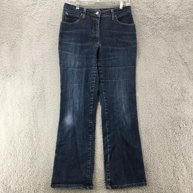 Armani Collezioni Bootcut Jeans Womens 10 Blue Medium Wash Denim Mid Rise Button