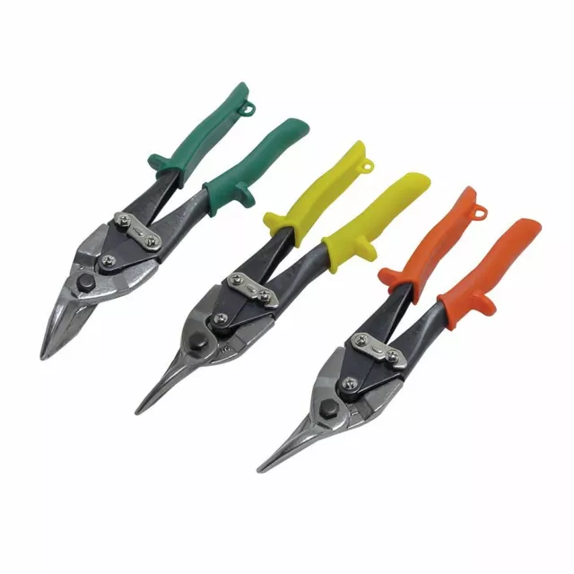 DIY 3Pce Aviation Tin Snips Set Straight Left RIght Cut Cutting Snip