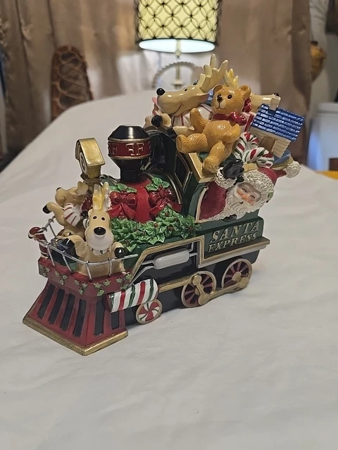 Fitz and Floyd Santa Express　オルゴール　クリスマス FITZ & FLOYD Santa Express Train With Reindeer Music Box Plays