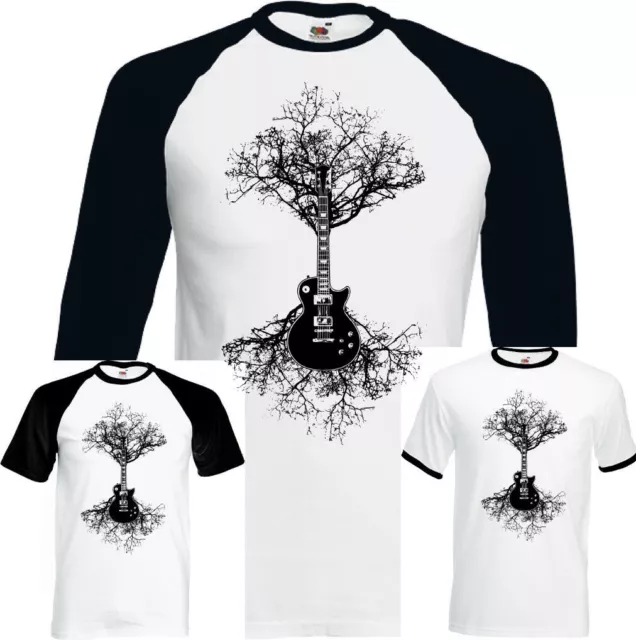 Electric Guitar Tree Mens Funny T-Shirt Acoustic Bass Rock Music Band Strings