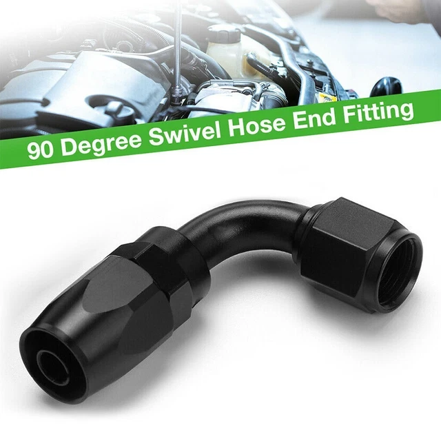 Fast Flow Reusable Black 90 Degree Swivel Hose End Fitting AN6 6AN Universal