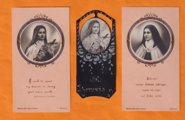 3 handgemachte Andachtsbilder St. Theresia