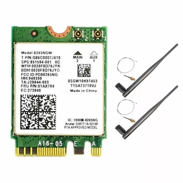 AC8265 WiFi Card+6DB Antenna  Adapter for   300Mbps+867Mbps 2.4GHz4886