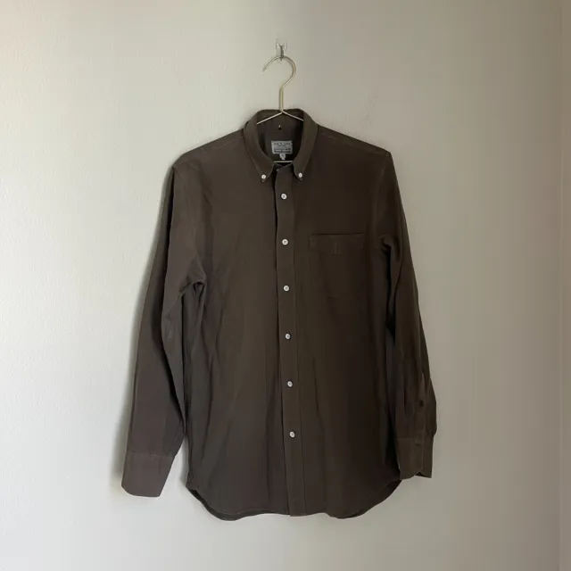 rag & bone Men's Standard Issue Poplin Button Down in Brown Size SMALL