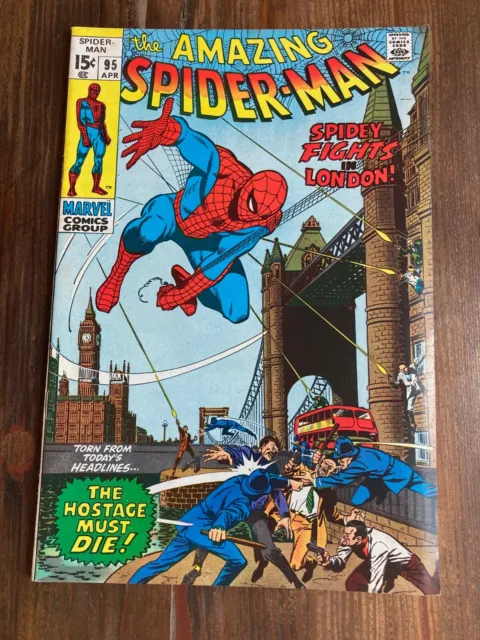 Amazing Spider-Man #95 VF 7.5-8 Spidey in London! Marvel 1971