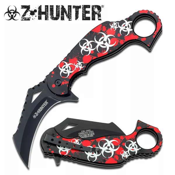 Z-Hunter ZB060RS Zombie Karambit Assisted Opening Linerlock Folding Knife