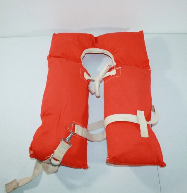VINTAGE ADULT MODEL AK1 Type 1 Buoyant Vest Orange Life Jacket Vest