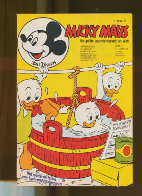 Micky Maus  1973  Heft Nr.  12  mit Bonitos-Werbung  Ehapa Verlag