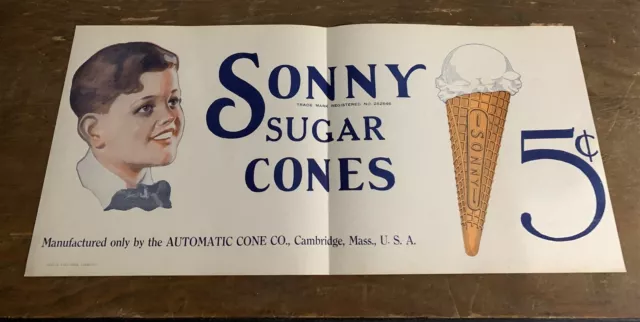 1930'S Sonny Ice Cream Cones Poster Cambridge Ma