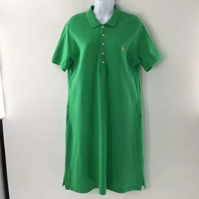 Ralph Lauren Womens Polo Shirt Dress Green Cotton Short Sleeve Sz XL