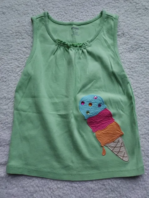 Gymboree size 9 Popsicle Party Green Tank Top Ice Cream Cone Gems