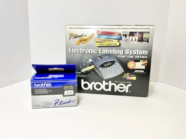 Brother P-Touch Extra #PT-330 Electronic Label Printer + AC Adapter NEW
