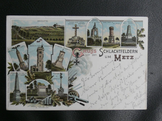 CPA MOSELLE 57: GREETING FROM THE BATTLEFIELDS AROUND METZ - CACHET TRAIN 19th 9. 96.