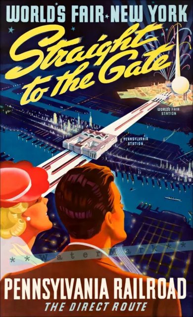 New York World's Fair 1939 To The Gate Pennsylvania RR Vintage Poster Print Art