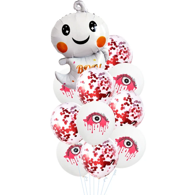 11pcs Halloween ballon en papier d'aluminium mis en forme de fantôme ballon