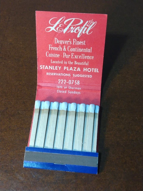 Vintage Matchbook Cover Full Unused  Le Profil Restaurant Denver, Colorado