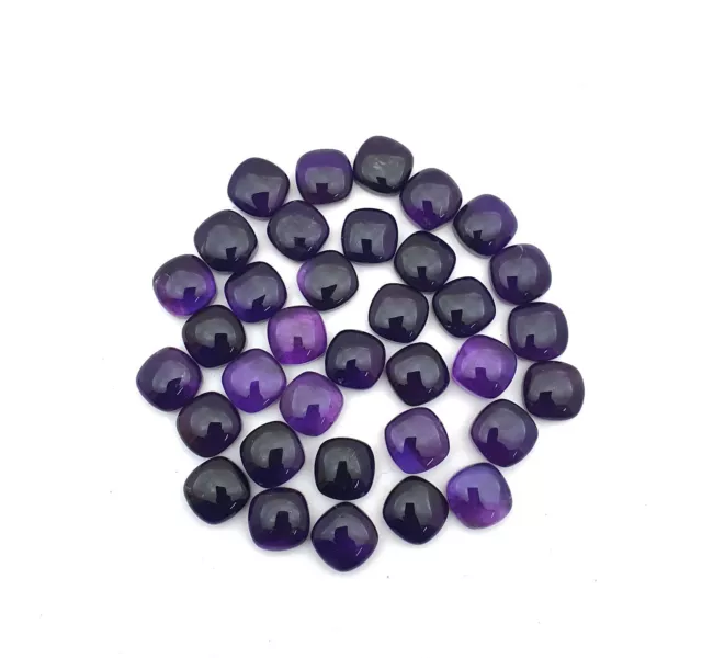 105 CT Naturale Ametista Cuscino Quadrato Cabochon Sfuso Gemma Lotto 14 Pz 12 MM