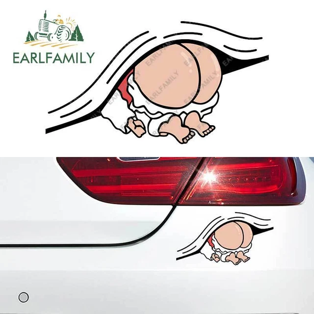 EARLFAMILY 5.1"Cute Butt Funny Car Stickers Motorcycle Campervan DIY Decal Anime