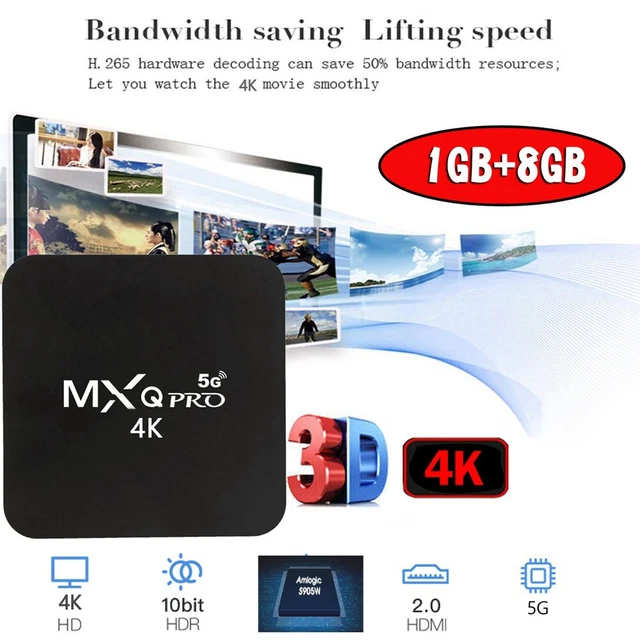 5G WIFI MXQ Pro 4K Ultra HD 64Bit Android Quad Core Smart TV Box Ram ...