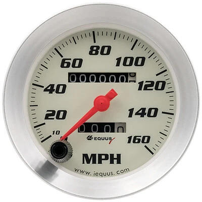 Equus 3-3/8 Dia Speedometer 0-160 MPH Silver - E8076